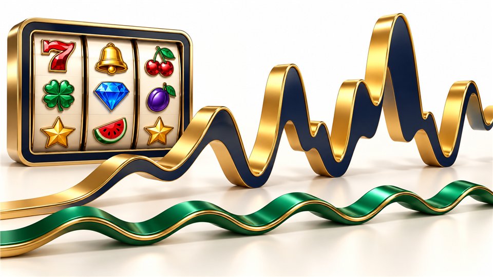Sanfte und stark variierende Bänder, die die Auszahlungsvariabilität eines Slots darstellen