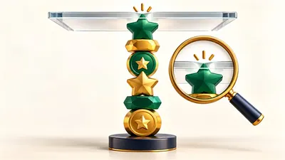 Award tokens stopped by a transparent ceiling representing a win cap