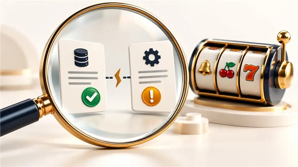 Lupa a comparar dois cartões de informação de slots com indicadores contraditórios