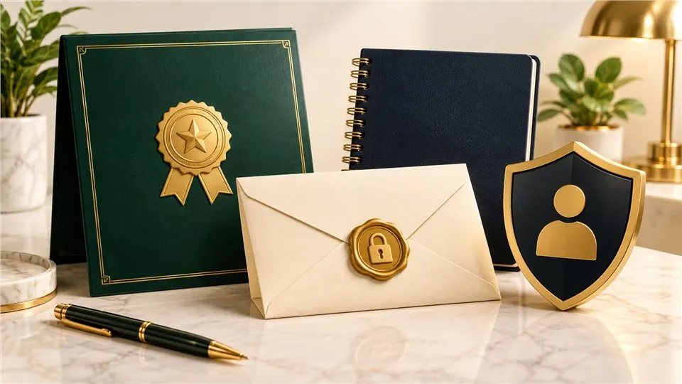 Documents conceptuels de gain, enveloppe de paiement et bouclier de confidentialité